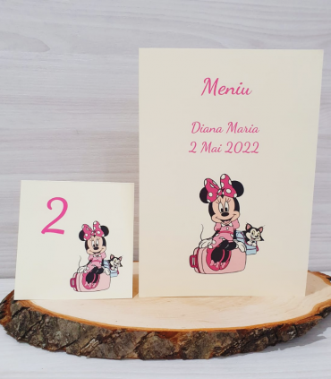 Meniu si numar de masa Minnie Roz