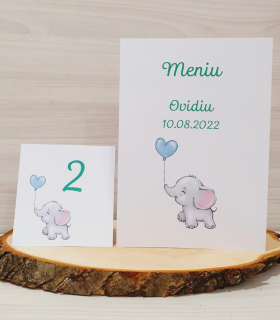 Meniu si numar de masa Elefantel