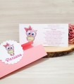 Invitatie Botez Bufnita Roz IB19