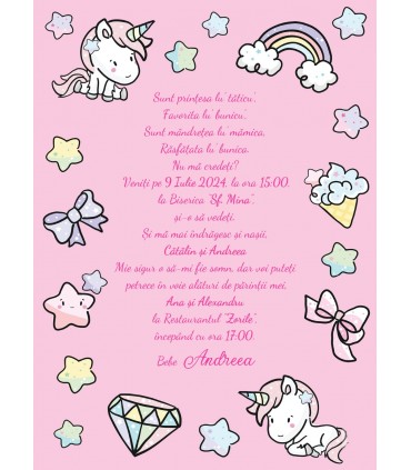 Invitatie Botez Electronica Unicorn IE03