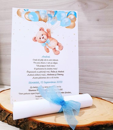 Invitatie Papirus Ursulet si Baloane