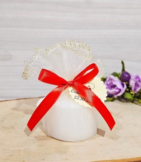 Marturie Lumanare Nunta fundita rosie