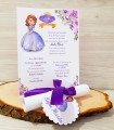 Invitatie Botez Papirus Sofia Mov