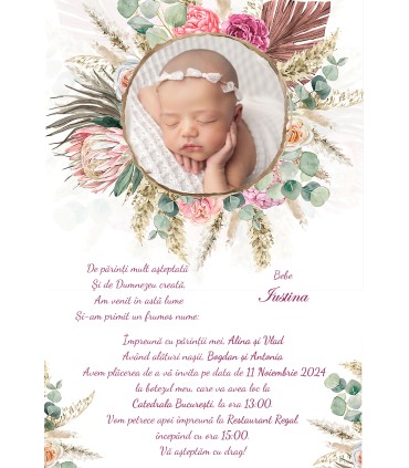 Invitatie Botez Electronica Poza Bebe IE11