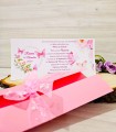 Invitatie Botez Funda Organza Fluturasi