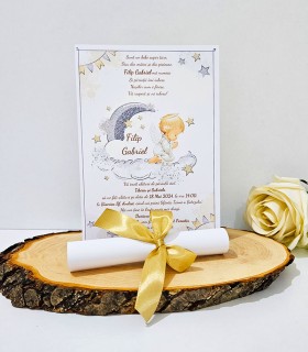 Invitatie Papirus Ingeras Baietel IB78